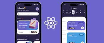 Mobile phone displaying a React Native application UI